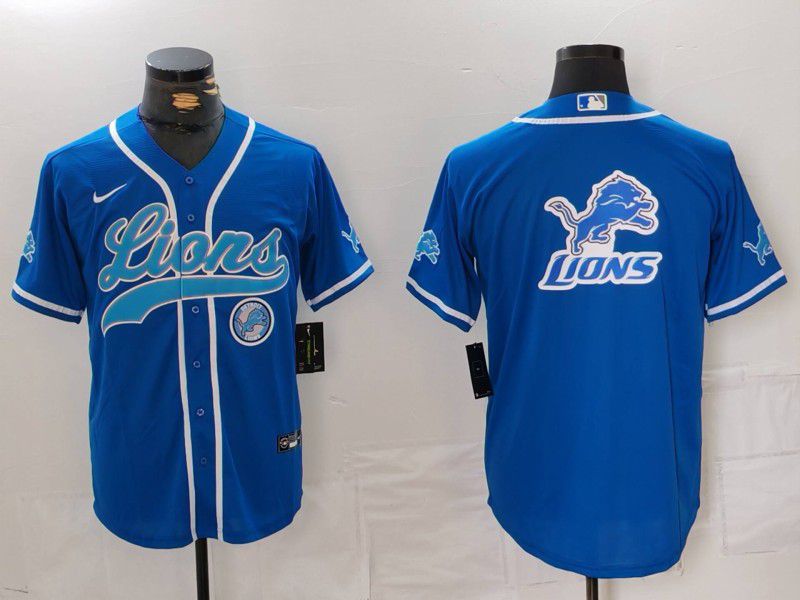 Men Detroit Lions Blank Blue Second generation joint name 2024 Nike Limited NFL Jersey style 7->philadelphia eagles->NFL Jersey